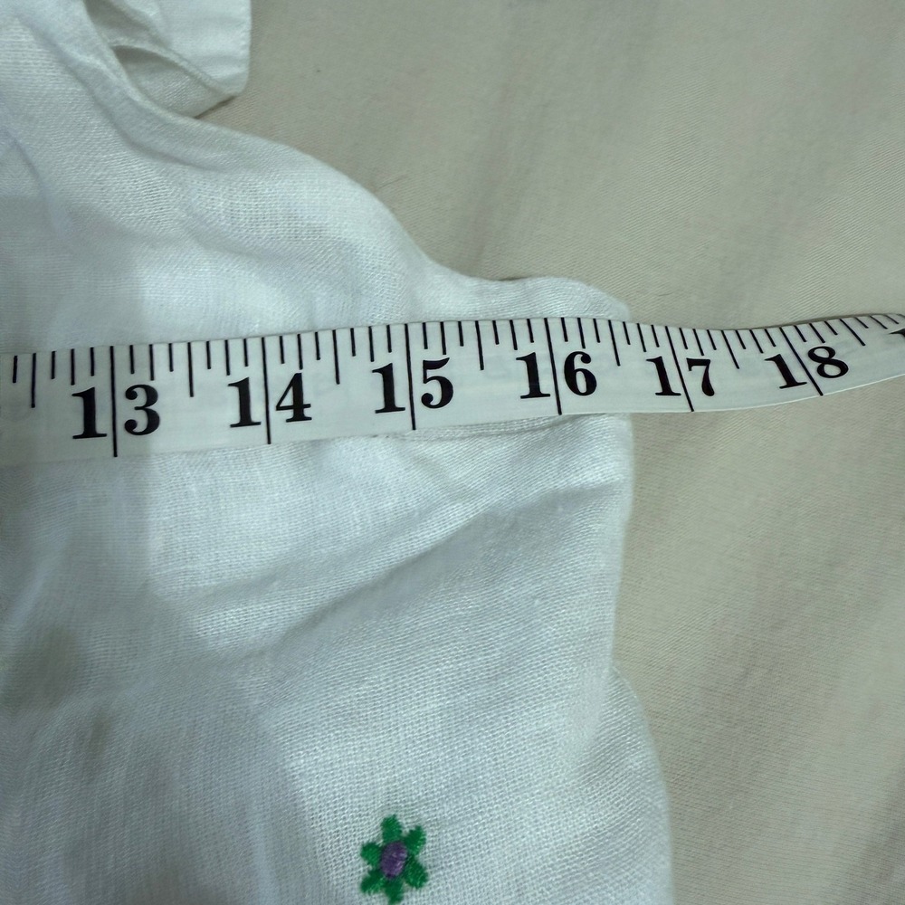 Rails $244 Violet Green Daisy Embroidery White Linen Blend Maxi Dress Medium - Picture 10 of 12